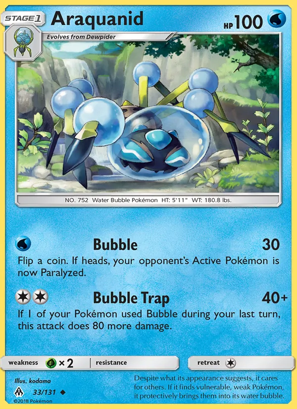Araquanid - Forbidden Light Pokemon Card