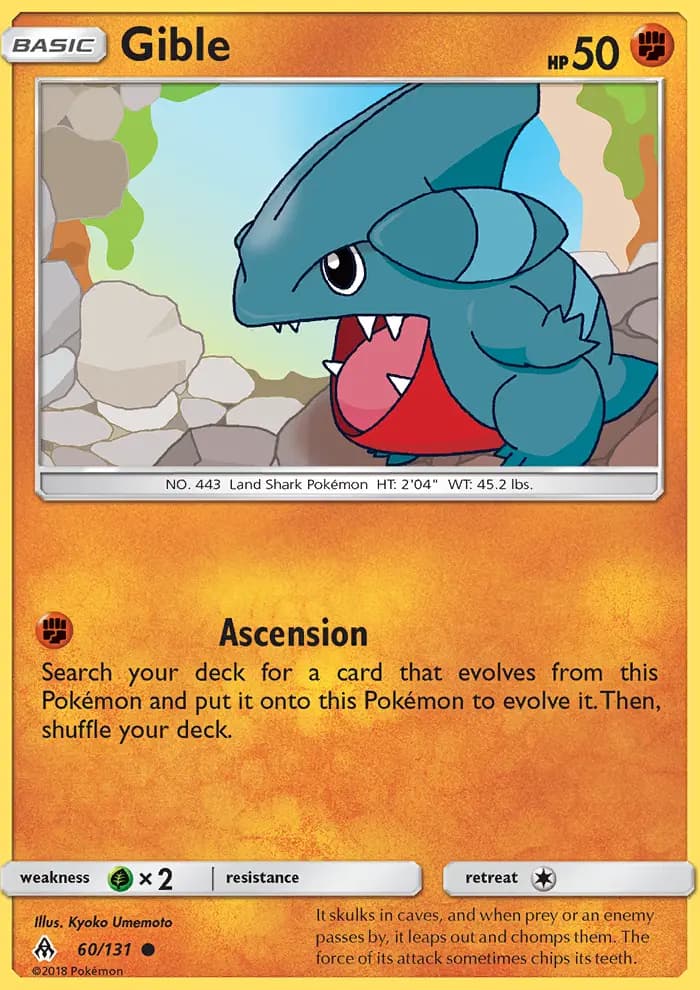 Gible - Forbidden Light Pokemon Card