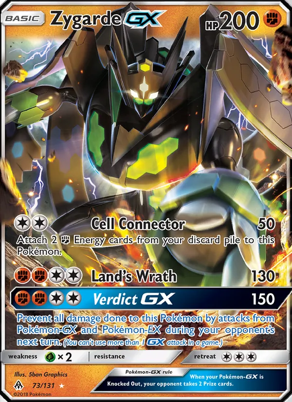 Zygarde GX - Forbidden Light Pokemon Card