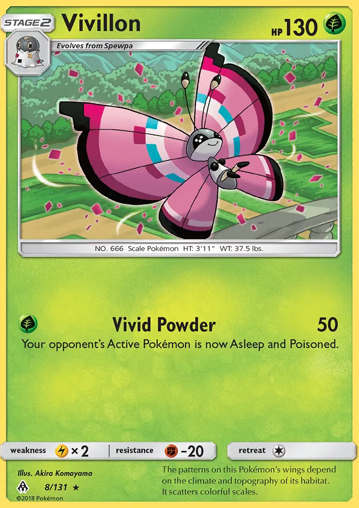 Vivillon - Forbidden Light Pokemon Card