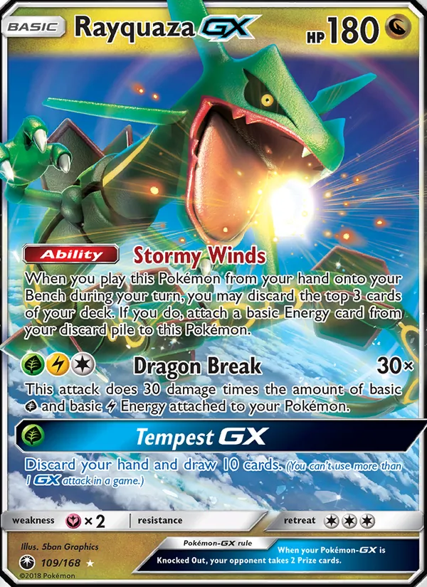Rayquaza GX - Celestial Storm Pokemon Card