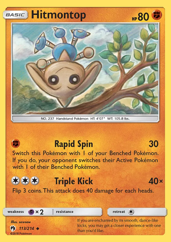 Hitmontop - Lost Thunder Pokemon Card