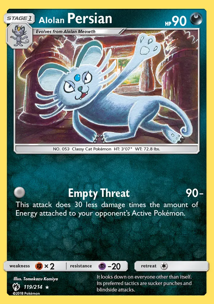 Alolan Persian - Lost Thunder Pokemon Card