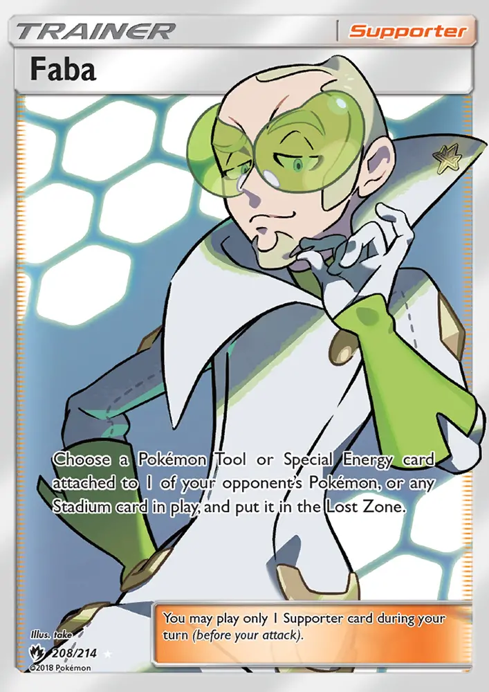Faba - Lost Thunder Pokemon Card