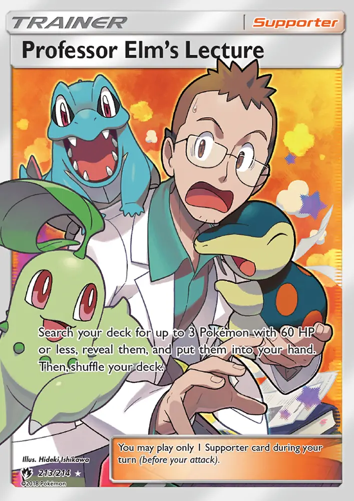 Professor Elm’s Lecture - Lost Thunder Pokemon Card