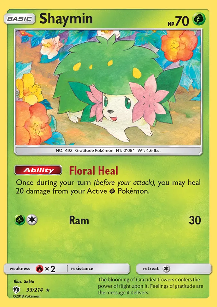 Shaymin - Lost Thunder Pokemon Card
