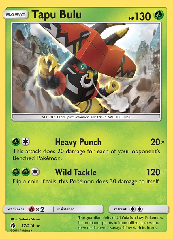 Tapu Bulu - Lost Thunder Pokemon Card