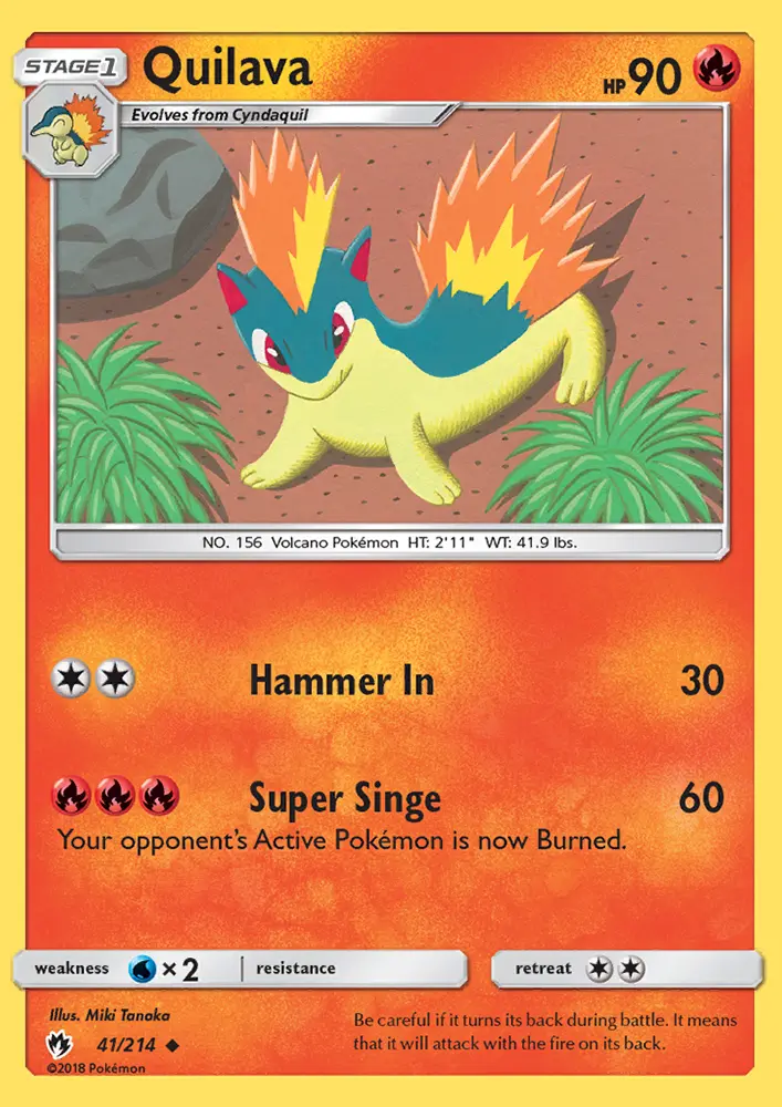 Quilava - Lost Thunder Pokemon Card