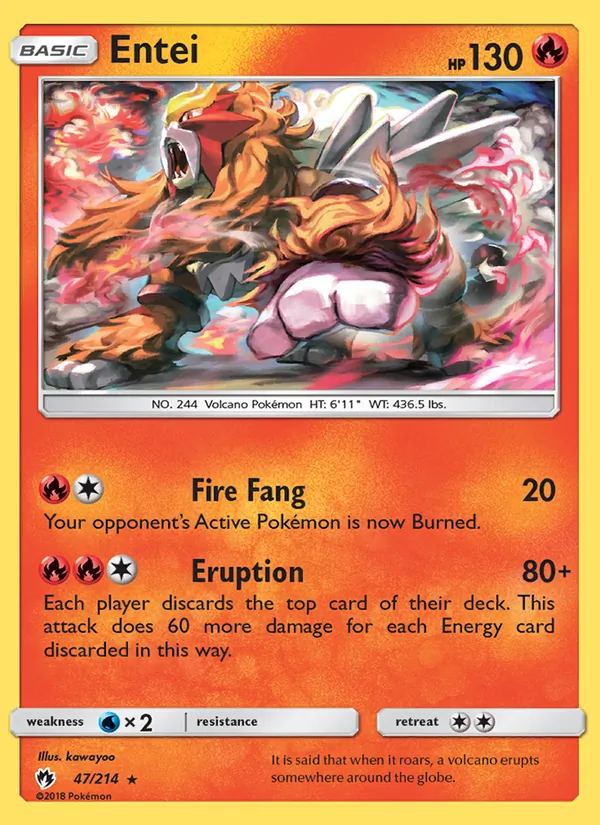 Entei - Lost Thunder Pokemon Card