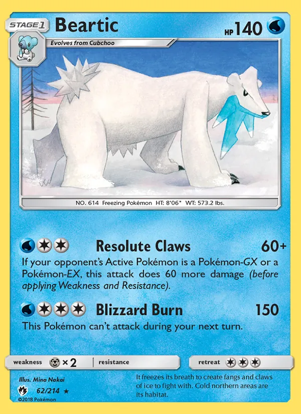 Beartic - Lost Thunder Pokemon Card