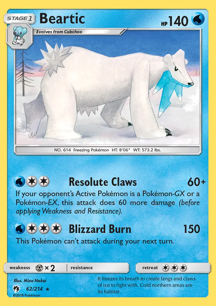 Beartic - Lost Thunder Pokemon Card