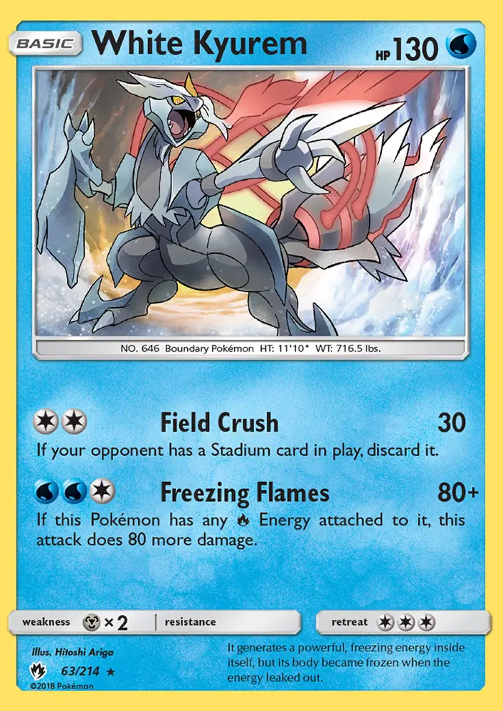 White Kyurem - Lost Thunder Pokemon Card