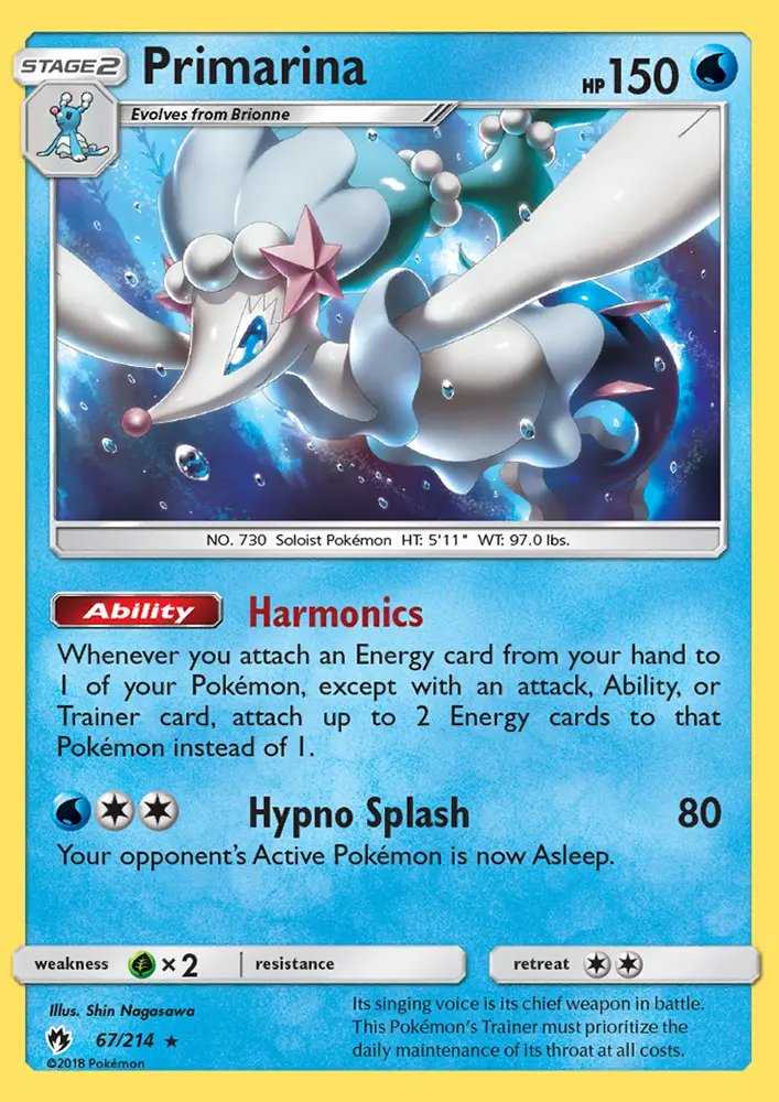 Primarina - Lost Thunder Pokemon Card