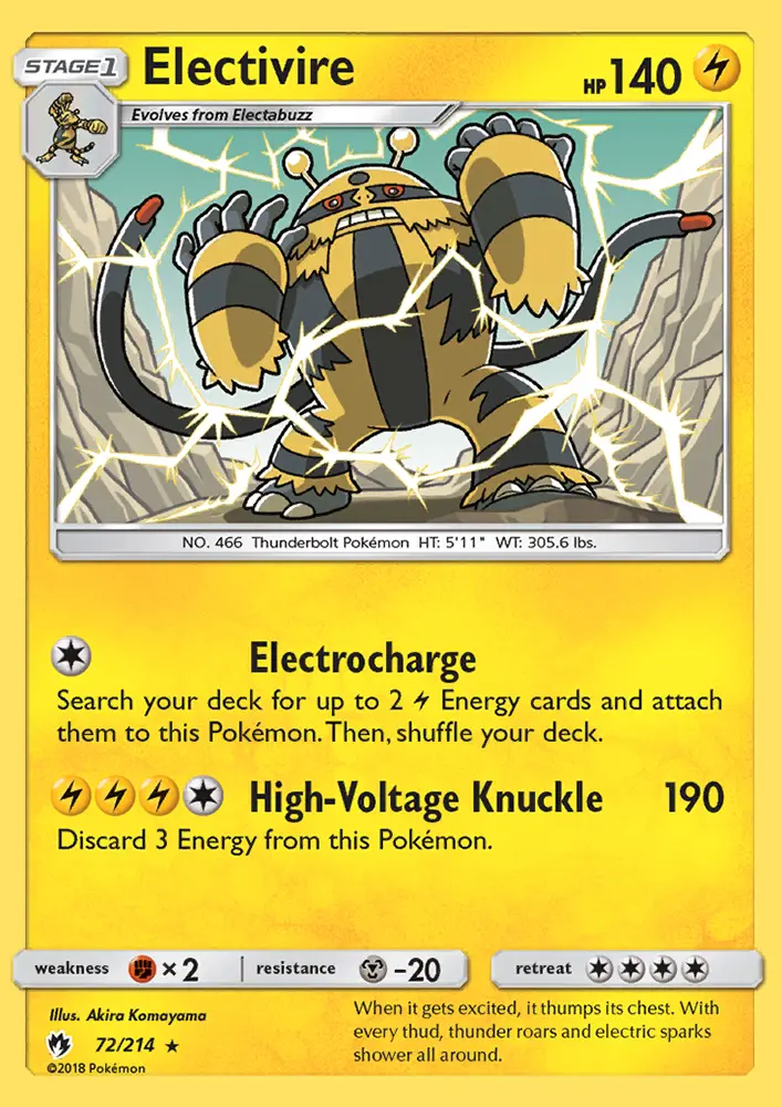 Electivire - Lost Thunder Pokemon Card