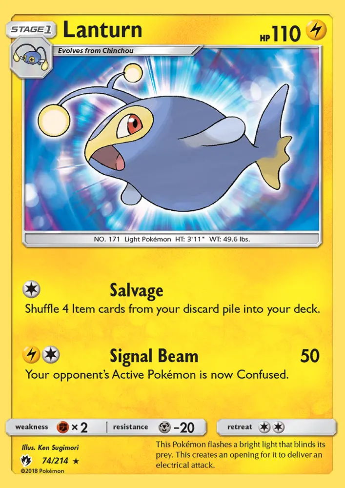 Lanturn - Lost Thunder Pokemon Card