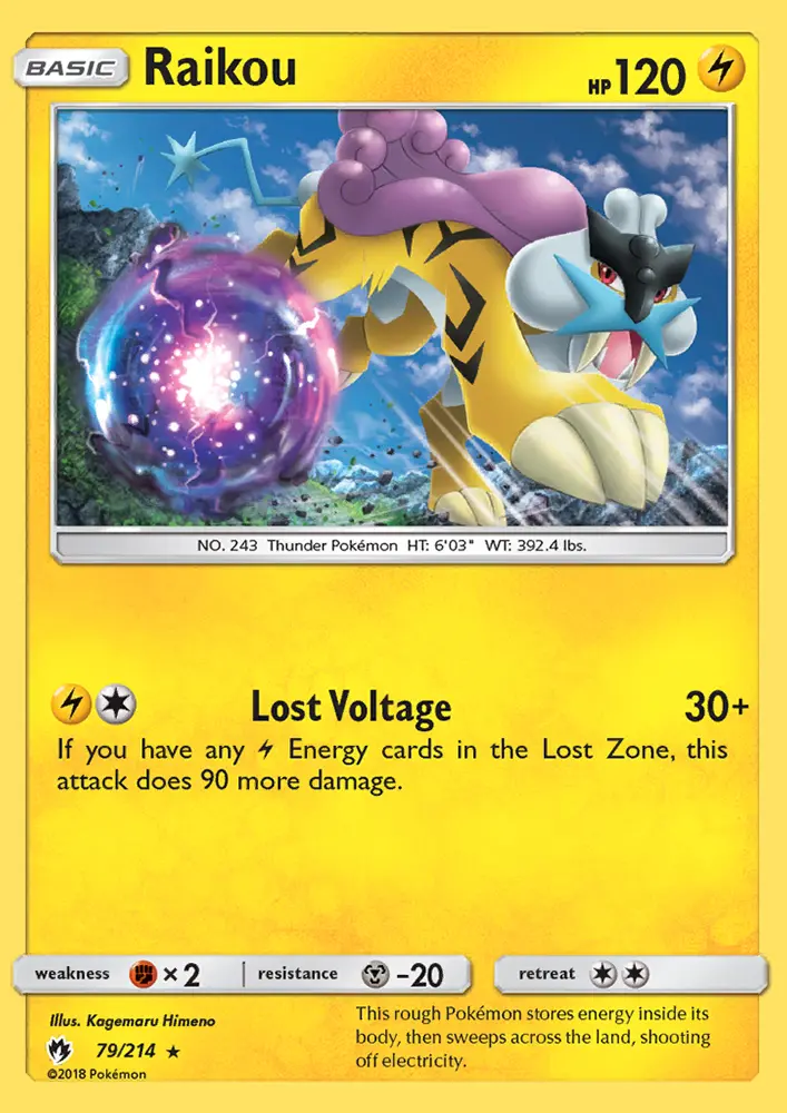 Raikou - Lost Thunder Pokemon Card