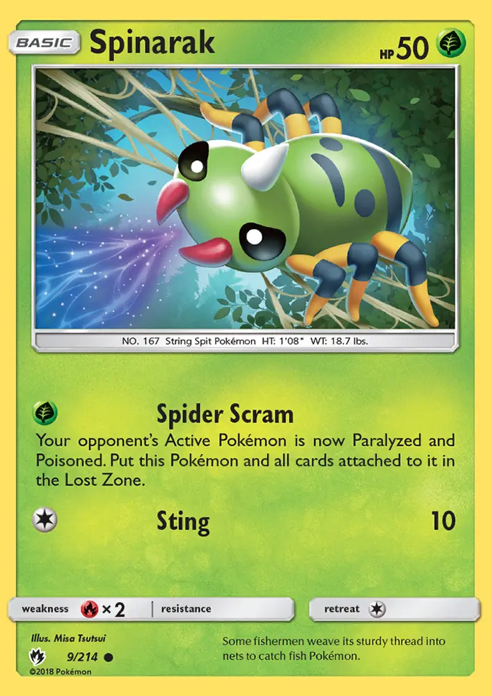 Spinarak - Lost Thunder Pokemon Card