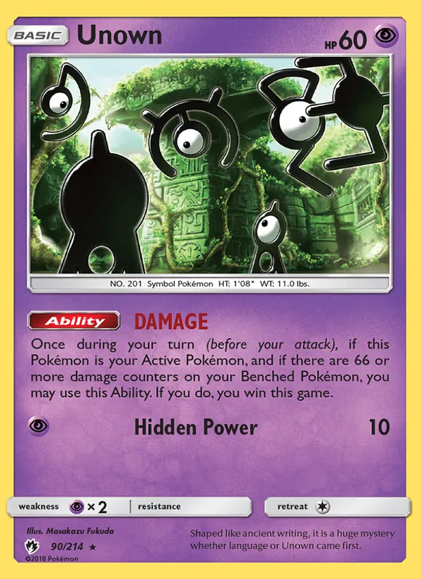 Unown - Lost Thunder Pokemon Card