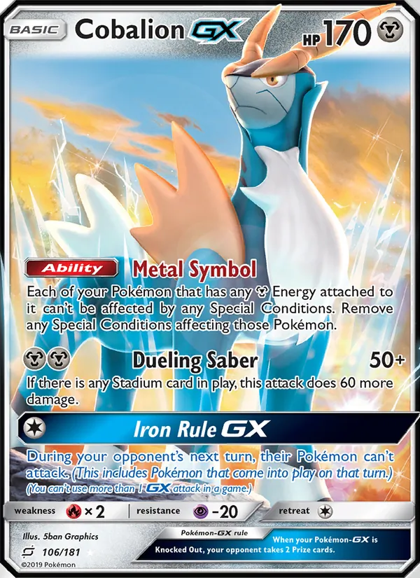 Cobalion GX - Team Up Pokemon Card