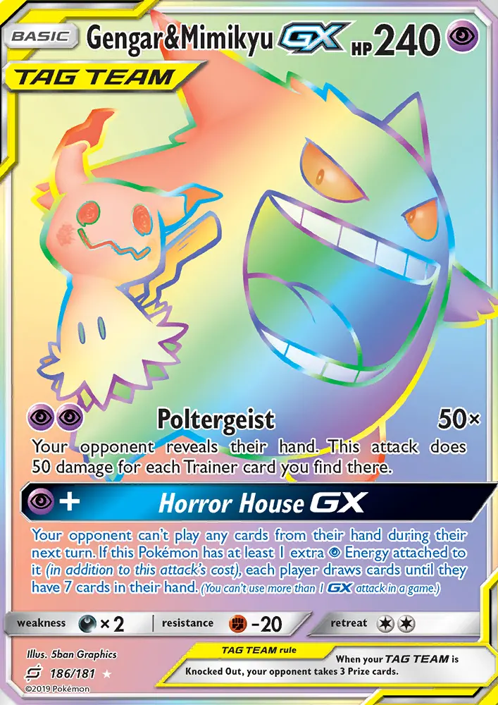 Gengar & Mimikyu GX - Team Up Pokemon Card