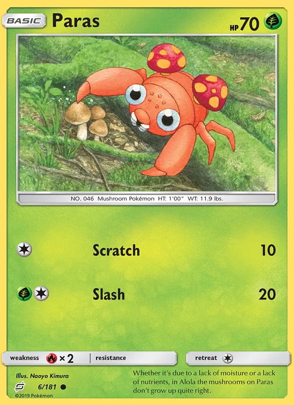 Paras - Team Up Pokemon Card