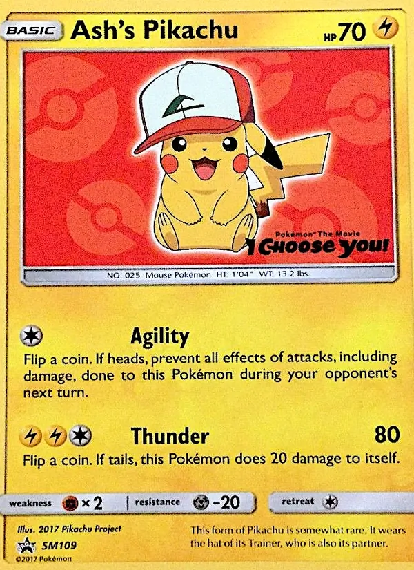 Ash's Pikachu - SM Black Star Promos Pokemon Card