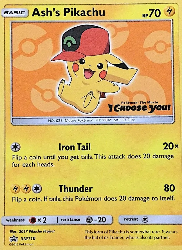 Ash's Pikachu - SM Black Star Promos Pokemon Card