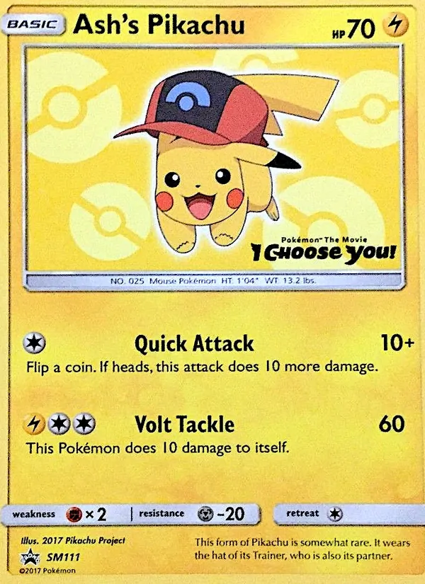 Ash's Pikachu - SM Black Star Promos Pokemon Card