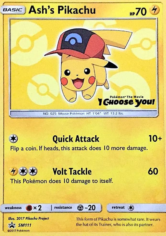 Ash's Pikachu - SM Black Star Promos Pokemon Card