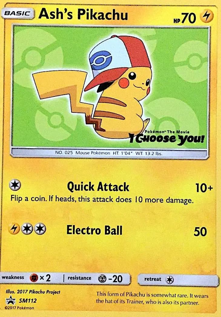 Ash's Pikachu - SM Black Star Promos Pokemon Card