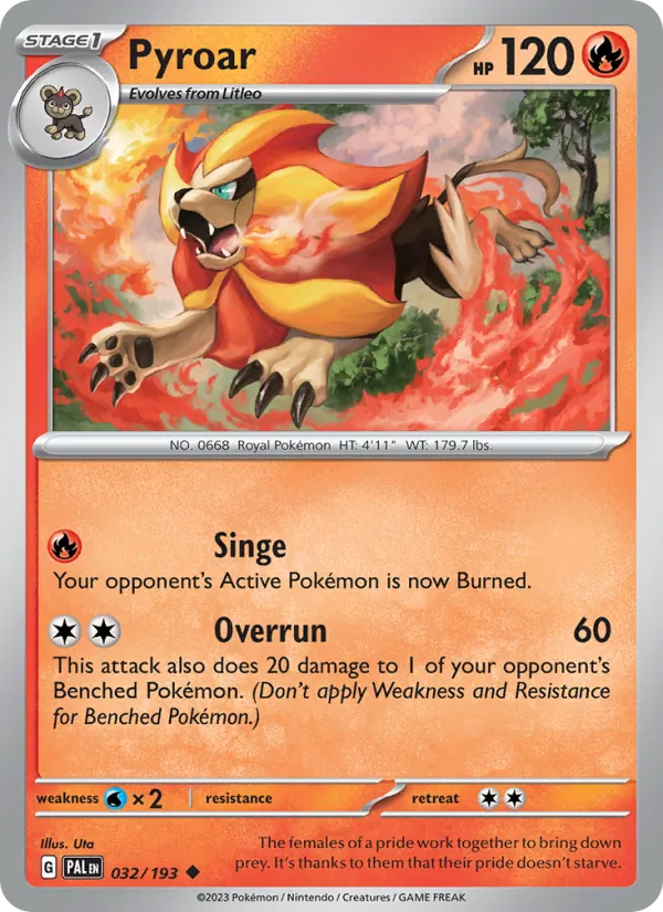 Pyroar - Paldea Evolved Pokemon Card