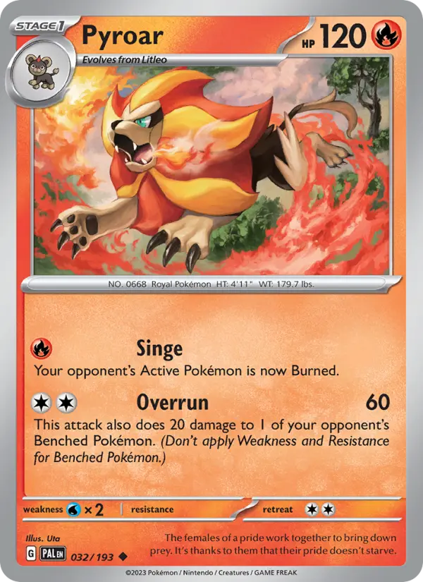 Pyroar - Paldea Evolved Pokemon Card