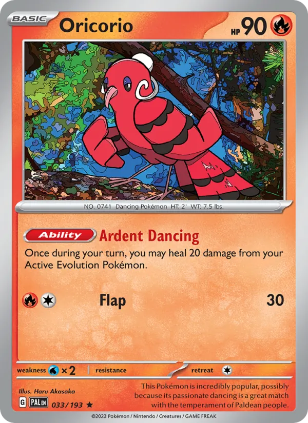 Oricorio - Paldea Evolved Pokemon Card