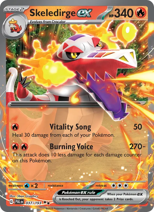 Skeledirge ex - Paldea Evolved Pokemon Card