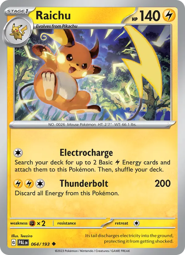 Raichu - Paldea Evolved Pokemon Card