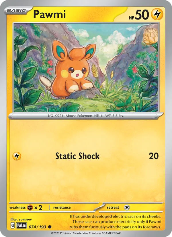 Pawmi - Paldea Evolved Pokemon Card