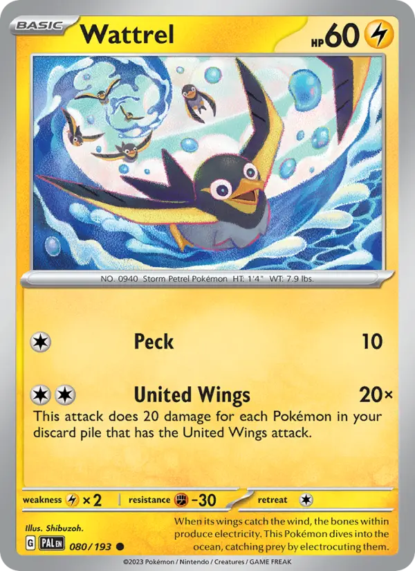 Wattrel - Paldea Evolved Pokemon Card