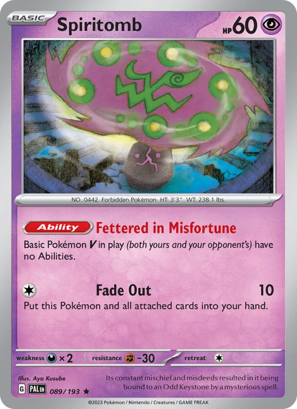 Spiritomb - Paldea Evolved Pokemon Card