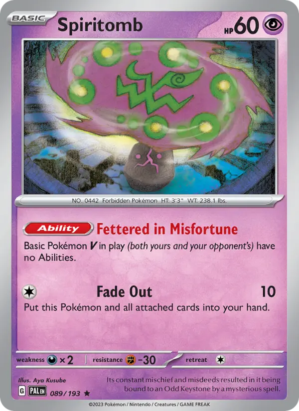 Spiritomb - Paldea Evolved Pokemon Card