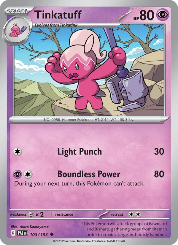 Tinkatuff - Paldea Evolved Pokemon Card