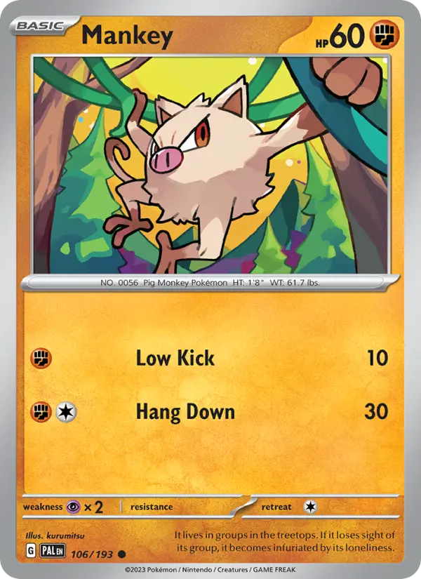 Mankey - Paldea Evolved Pokemon Card