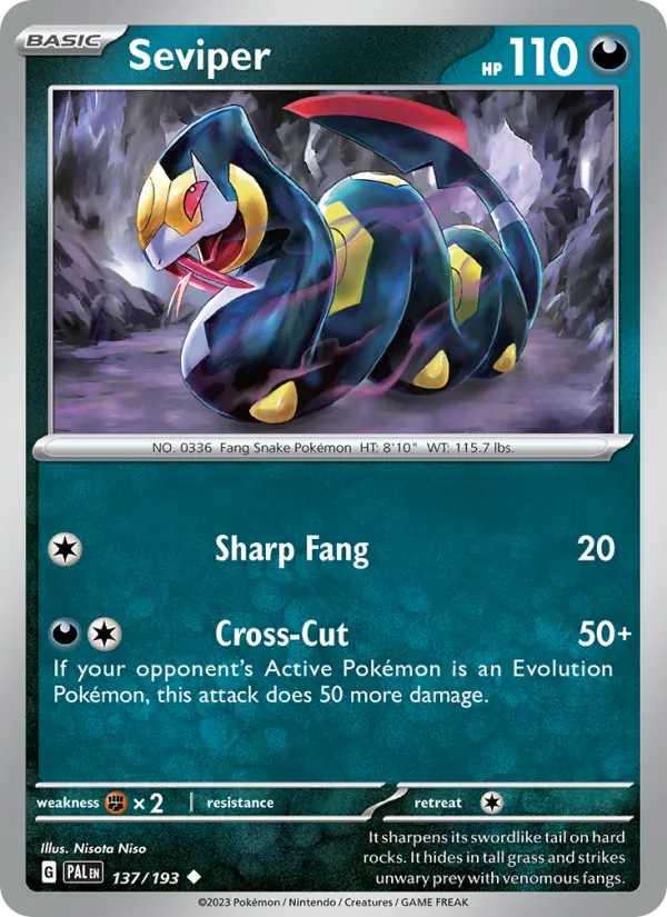Seviper - Paldea Evolved Pokemon Card