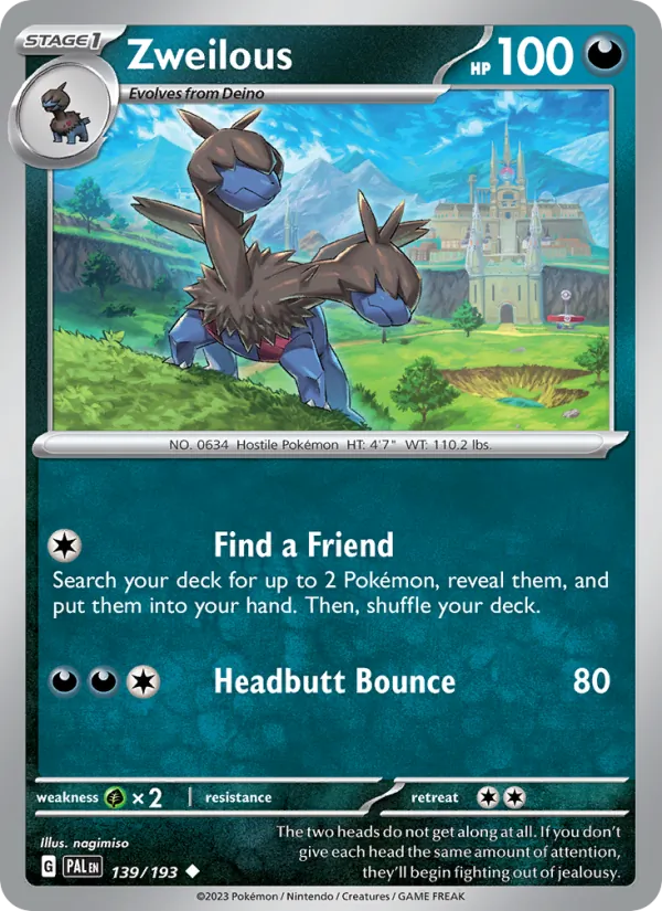 Zweilous - Paldea Evolved Pokemon Card