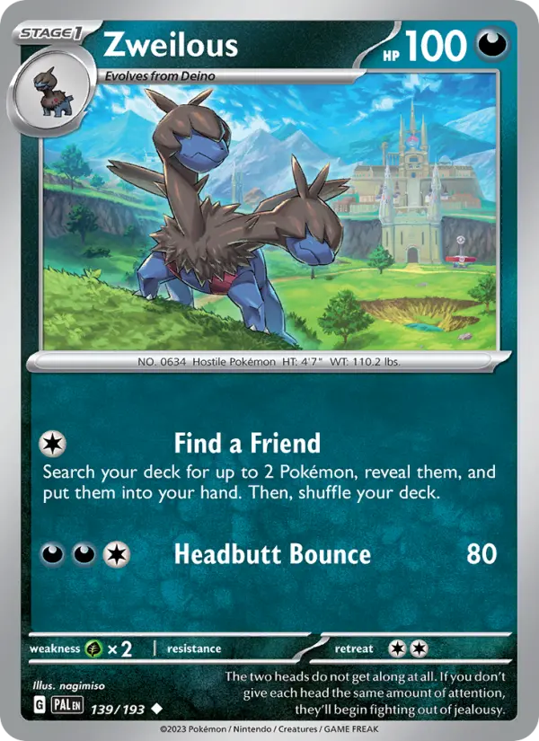 Zweilous - Paldea Evolved Pokemon Card