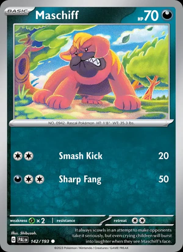 Maschiff - Paldea Evolved Pokemon Card