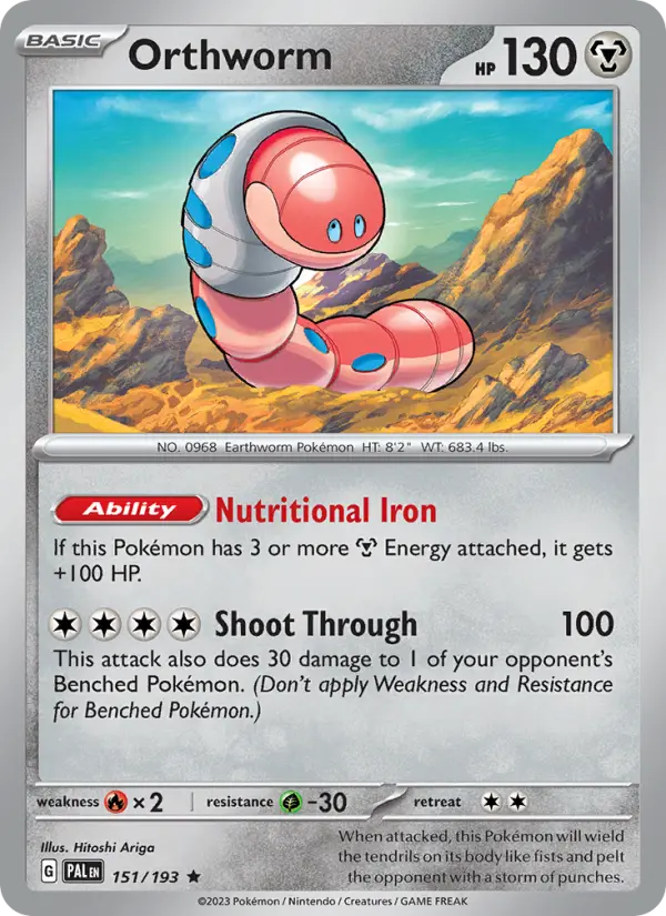 Orthworm - Paldea Evolved Pokemon Card