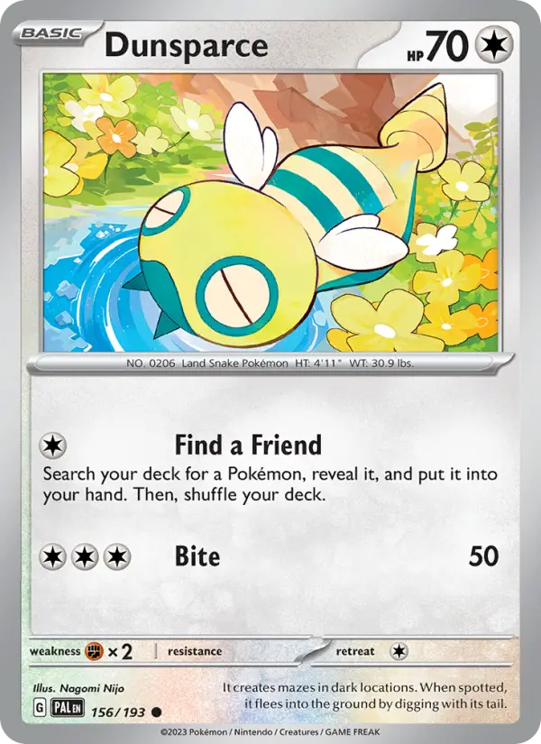 Dunsparce - Paldea Evolved Pokemon Card