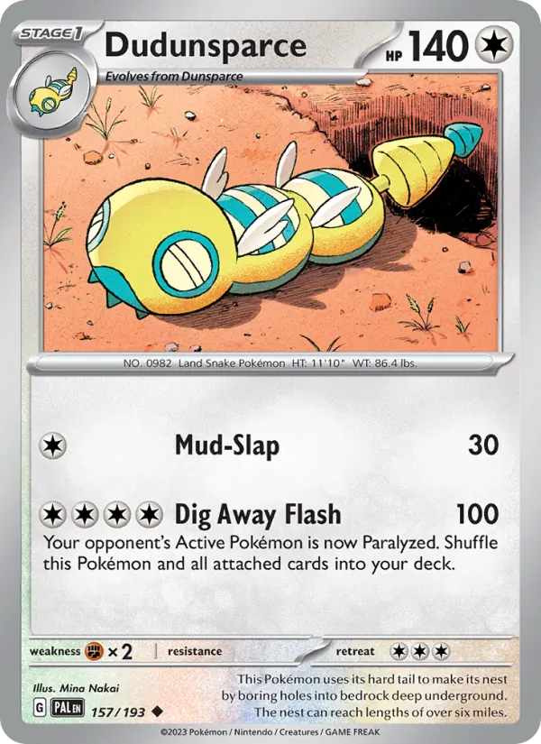 Dudunsparce - Paldea Evolved Pokemon Card