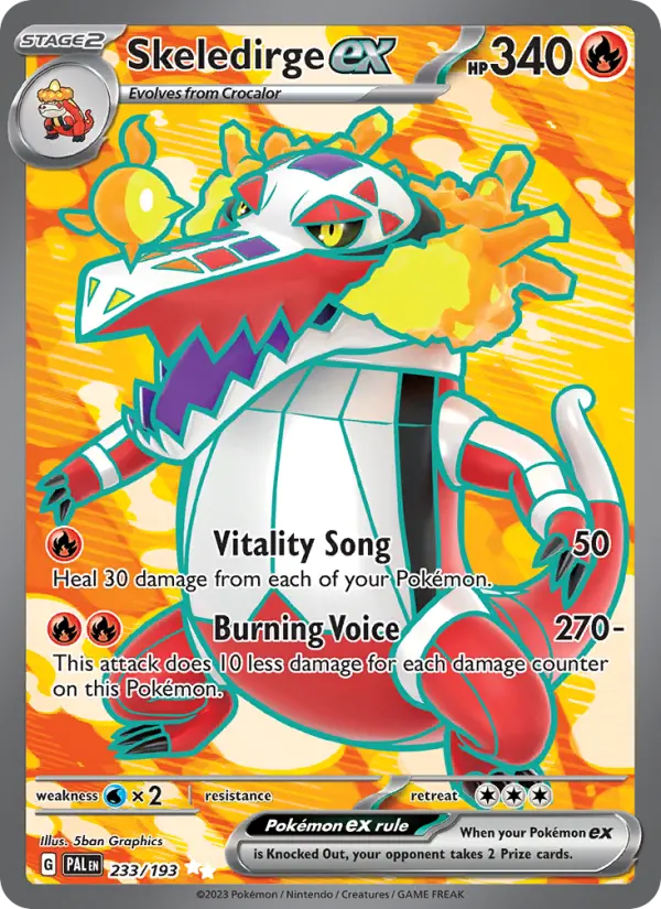 Skeledirge ex - Paldea Evolved Pokemon Card