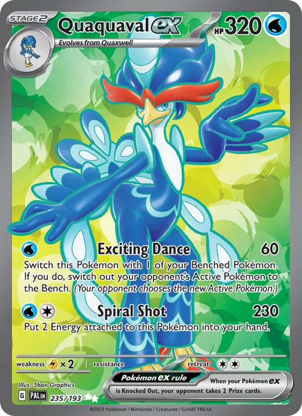 Quaquaval ex - Paldea Evolved Pokemon Card